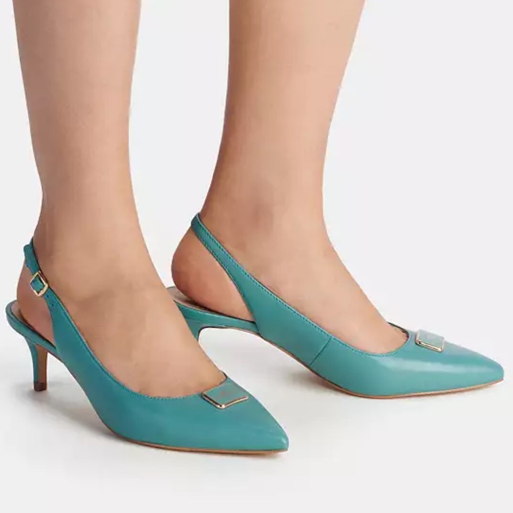 NWT Coach Jillian Slingback Coach lady’s shoes Blue/Green Size 7B True to size - Picture 2 of 11
